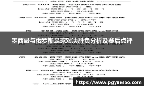 墨西哥与俄罗斯足球对决胜负分析及赛后点评